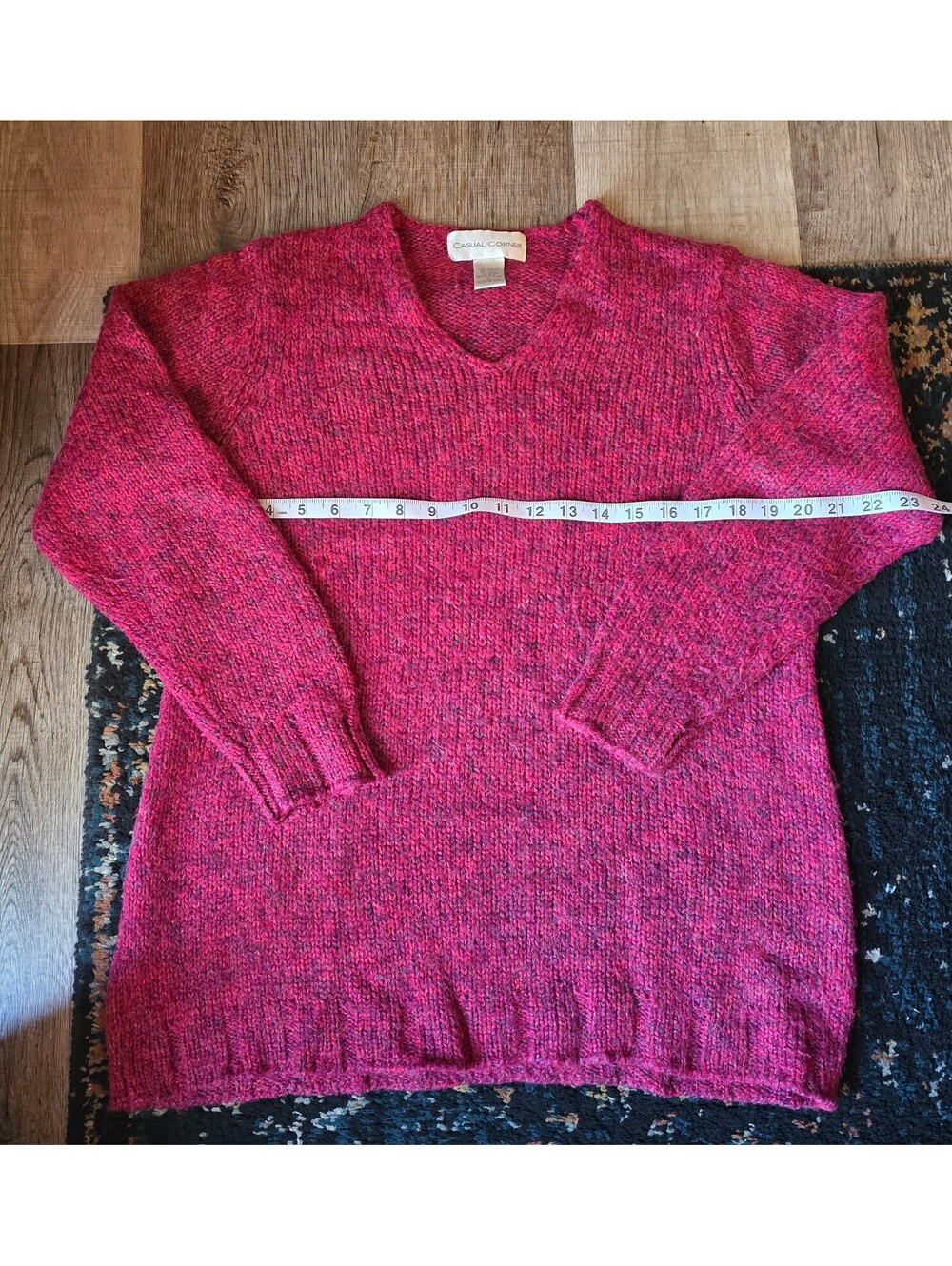 Vintage Casual Corner Chunky Knit V-Neck Sweater (Made in UK)